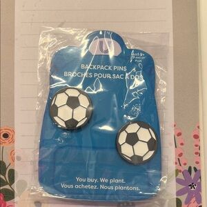 Soccer Ball Backpack Pins - Black and White